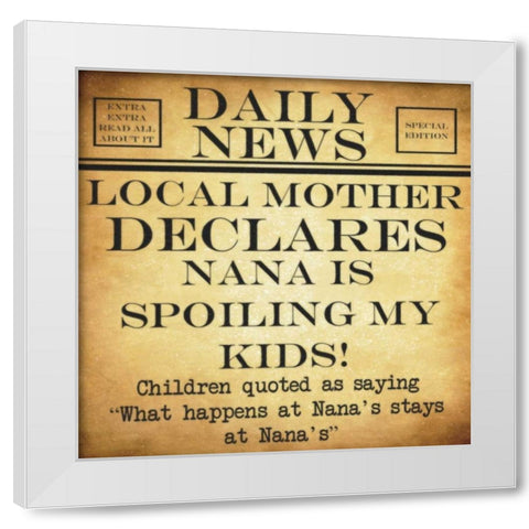 DAILY NEWS Nana White Modern Wood Framed Art Print by Greene, Taylor