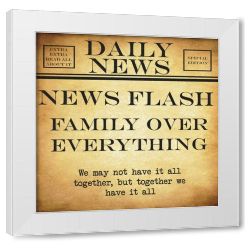 NEWS FLASH Good Friends White Modern Wood Framed Art Print by Greene, Taylor