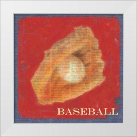 Baseball White Modern Wood Framed Art Print by Greene, Taylor