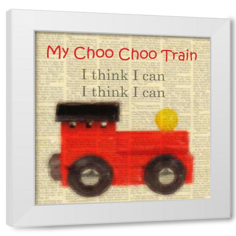 Choo Choo White Modern Wood Framed Art Print by Greene, Taylor
