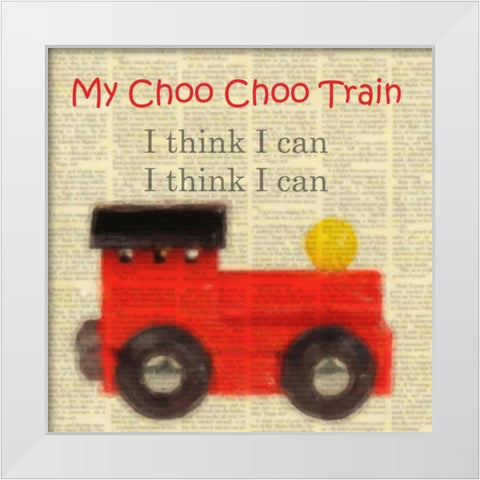 Choo Choo White Modern Wood Framed Art Print by Greene, Taylor