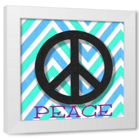CHEVRON PEACE 2 White Modern Wood Framed Art Print by Greene, Taylor