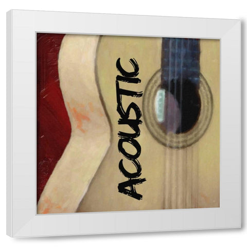 ACOUSTIC GUITAR White Modern Wood Framed Art Print by Greene, Taylor