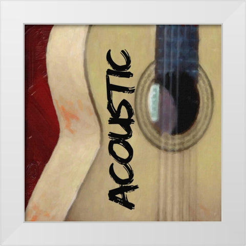 ACOUSTIC GUITAR White Modern Wood Framed Art Print by Greene, Taylor