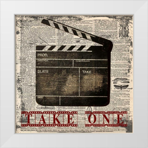 TAKE ONE White Modern Wood Framed Art Print by Greene, Taylor