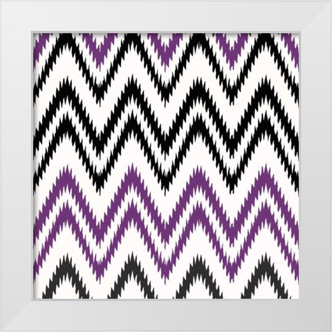 CHEVRON V White Modern Wood Framed Art Print by Greene, Taylor