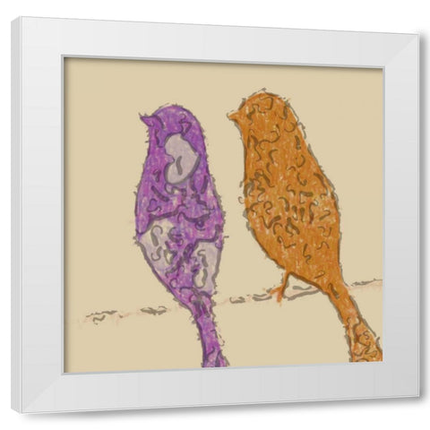 AVIAN DUO White Modern Wood Framed Art Print by Greene, Taylor