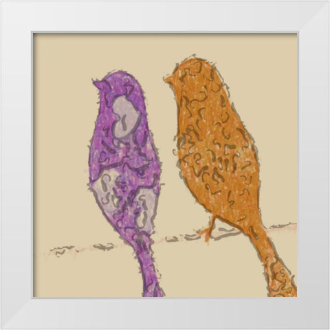 AVIAN DUO White Modern Wood Framed Art Print by Greene, Taylor