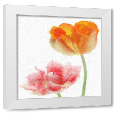 FLORAL PAIR White Modern Wood Framed Art Print by Greene, Taylor