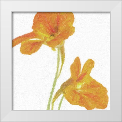 TANGERINE FLORAL PAIR White Modern Wood Framed Art Print by Greene, Taylor
