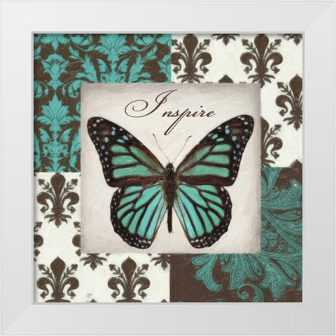 INSPIRE BUTTERFLY White Modern Wood Framed Art Print by Greene, Taylor