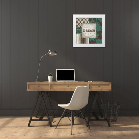 Start To Dream White Modern Wood Framed Art Print by Greene, Taylor