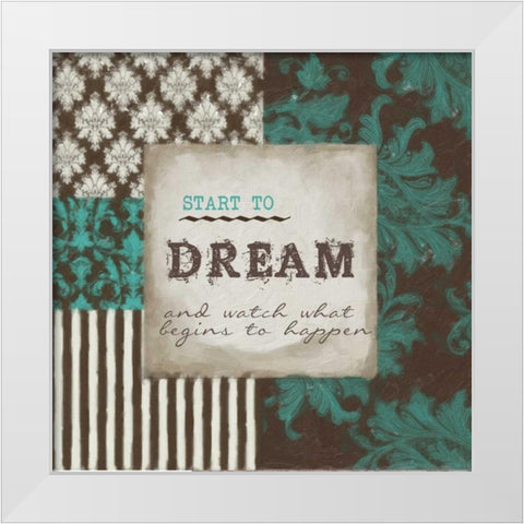 Start To Dream White Modern Wood Framed Art Print by Greene, Taylor