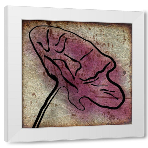Plum Floral On Silver II White Modern Wood Framed Art Print by Greene, Taylor