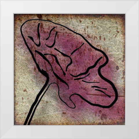 Plum Floral On Silver II White Modern Wood Framed Art Print by Greene, Taylor