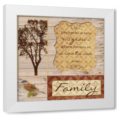 Family Tree White Modern Wood Framed Art Print by Greene, Taylor
