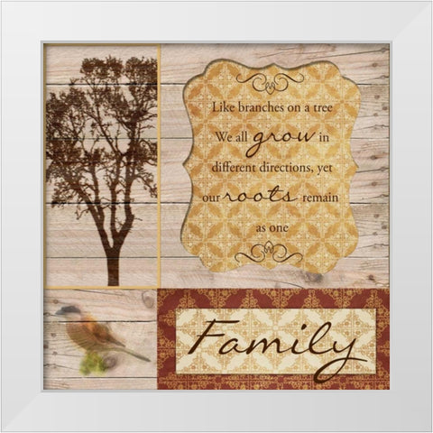 Family Tree White Modern Wood Framed Art Print by Greene, Taylor
