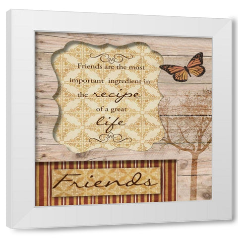Friends Are The Best White Modern Wood Framed Art Print by Greene, Taylor