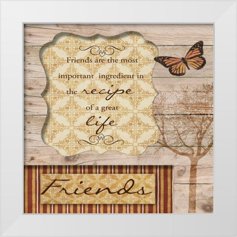 Friends Are The Best White Modern Wood Framed Art Print by Greene, Taylor