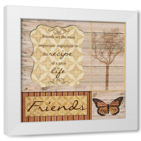 FRIENDS ARE THE BEST White Modern Wood Framed Art Print by Greene, Taylor