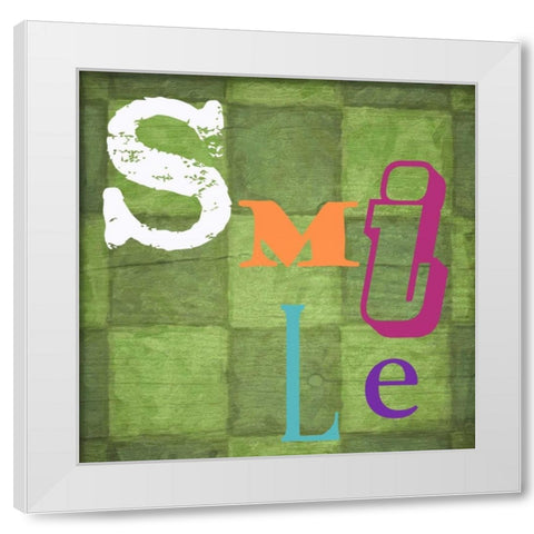 Smile White Modern Wood Framed Art Print by Greene, Taylor