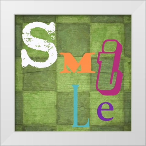 Smile White Modern Wood Framed Art Print by Greene, Taylor