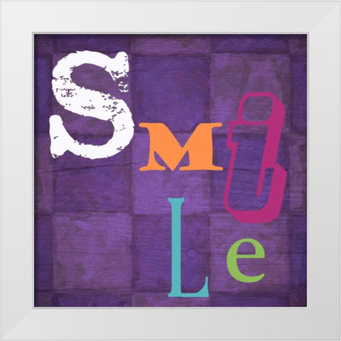 Smile Purple White Modern Wood Framed Art Print by Greene, Taylor