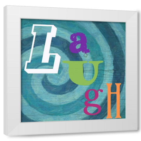Laugh Swirl White Modern Wood Framed Art Print by Greene, Taylor