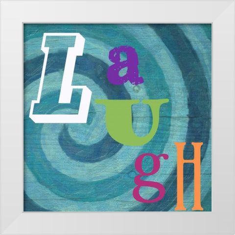 Laugh Swirl White Modern Wood Framed Art Print by Greene, Taylor