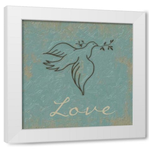 Love White Modern Wood Framed Art Print by Greene, Taylor
