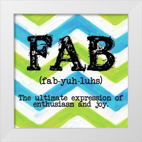 FAB White Modern Wood Framed Art Print by Greene, Taylor
