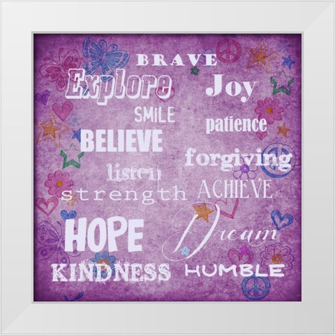 Humble Brave White Modern Wood Framed Art Print by Greene, Taylor