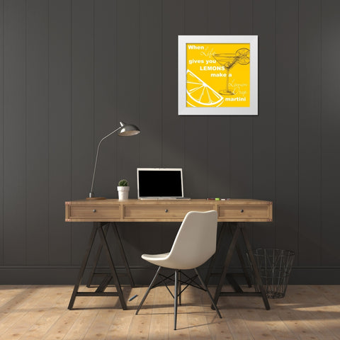 Lemon Drop White Modern Wood Framed Art Print by Greene, Taylor