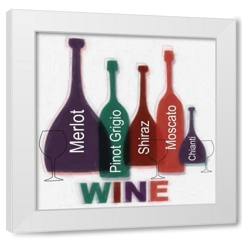 WINE White Modern Wood Framed Art Print by Greene, Taylor