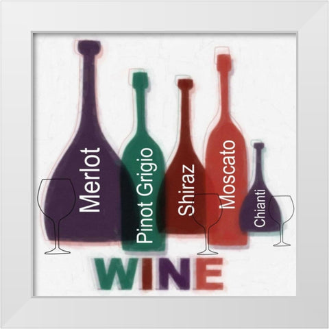 WINE White Modern Wood Framed Art Print by Greene, Taylor
