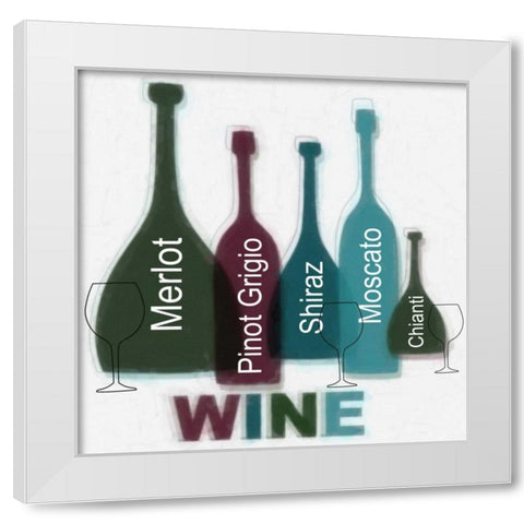 WINE B White Modern Wood Framed Art Print by Greene, Taylor