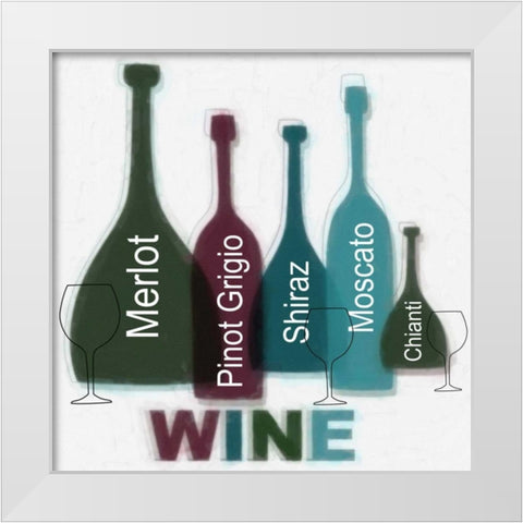 WINE B White Modern Wood Framed Art Print by Greene, Taylor