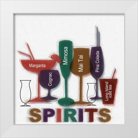 SPIRITS White Modern Wood Framed Art Print by Greene, Taylor