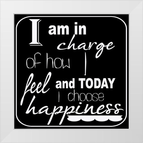 Happiness White Modern Wood Framed Art Print by Greene, Taylor