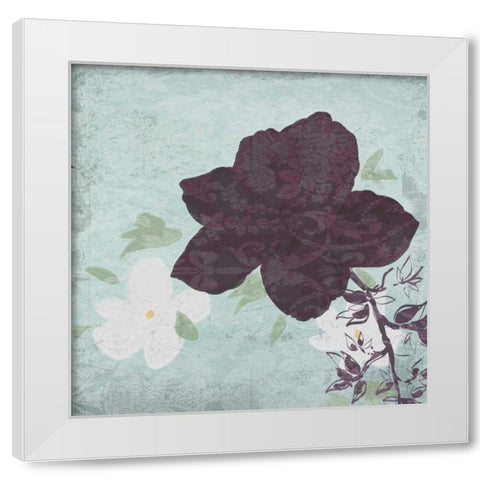 Floral Bird Triptych White Modern Wood Framed Art Print by Greene, Taylor