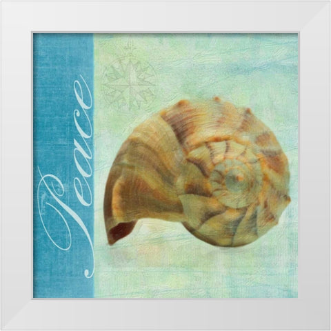 PEACE SHELL White Modern Wood Framed Art Print by Greene, Taylor