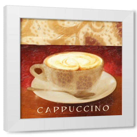 CAPPUCCINO White Modern Wood Framed Art Print by Greene, Taylor