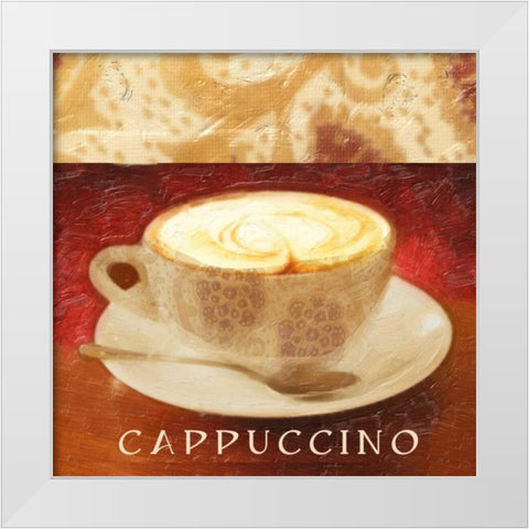 CAPPUCCINO White Modern Wood Framed Art Print by Greene, Taylor