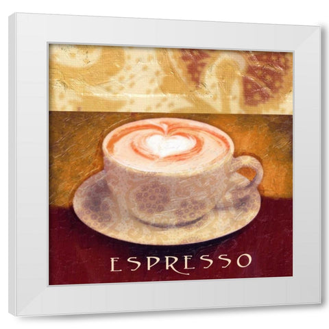 ESPRESSO White Modern Wood Framed Art Print by Greene, Taylor
