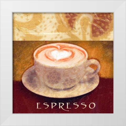 ESPRESSO White Modern Wood Framed Art Print by Greene, Taylor
