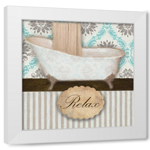 RELAX TUB White Modern Wood Framed Art Print by Greene, Taylor