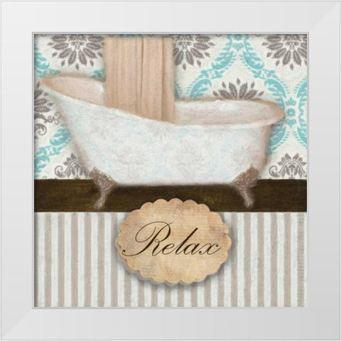 RELAX TUB White Modern Wood Framed Art Print by Greene, Taylor