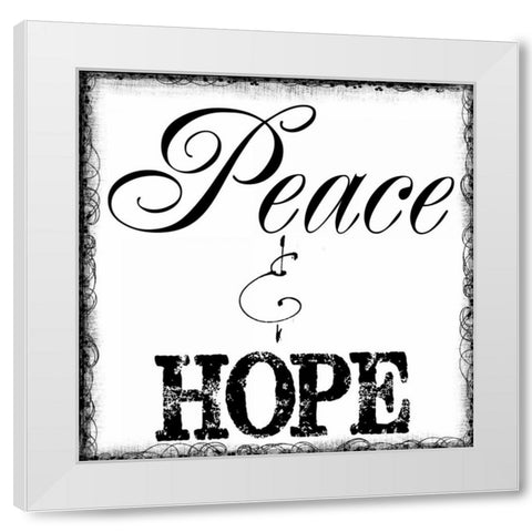 PEACE AND HOPE White Modern Wood Framed Art Print by Greene, Taylor