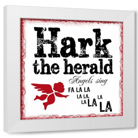 HARK THE HERALD White Modern Wood Framed Art Print by Greene, Taylor