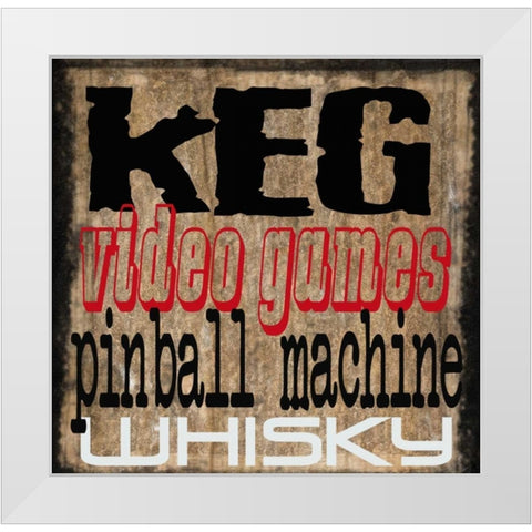 Mancave 4 White Modern Wood Framed Art Print by Greene, Taylor